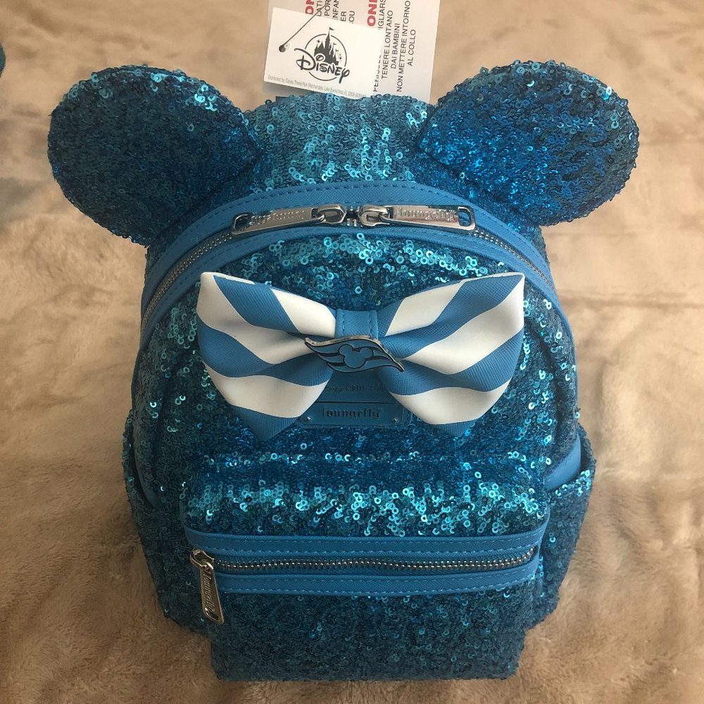 NWT Loungefly Disney Cruise Line DCL Teal Turquoise Blue Nautical Mini Backpack